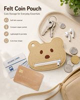 Porte-monnaie léger en feutre à motif de dessin animé, fermeture éclair lisse, résistant à l'eau, durable, mini porte-cartes pour enfants, usage quotidien