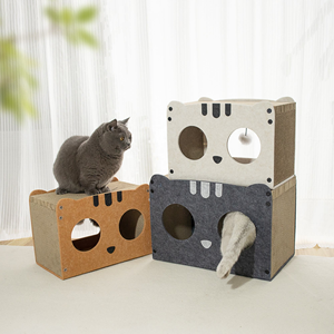 Two Layers <strong>Cat</strong> Scratching Nest Wear-resistant Integrated <strong>Cat</strong> <strong>House</strong> Durable Scratching <strong>Cat</strong> Climbing Frame - Product Image 1