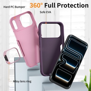 เคสโทรศัพท์แบบกันกระแทกพร้อมกรอบกล้อง 3 in 1 สำหรับ iPhone 17Air 16plus 15 14 13 12 pro max - Product Image 3