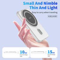 Für A385 OEM Logo 10000mAh Akku Schlanke Wasserdichte Schnellladegerät 20W Mini Kabelloses Ladegerät Magnetisches LCD-Display Powerbank