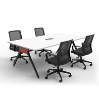 Support de bureau robuste pour table de bureau 2 places, orange et noir, avec pieds en métal et structure en acier artistique