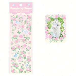 Die Cut Self Adhesive Reflective rainbow Holographic Labels Custom Hologram Sticker with Different Flower <b>Pattern</b> - Product Image 3