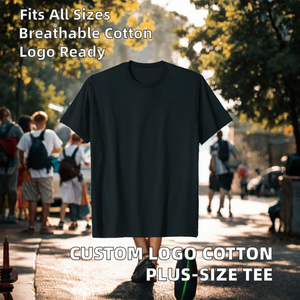 OEM Custom logo Embroidery Printed Design 200g Pure Cotton Cross-border Special Brand Men's Large Size Short-sleeved T-shirt - Product Image 2