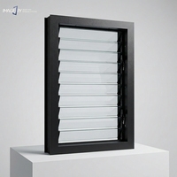Persiana de Aluminio con Aislamiento Térmico Tropical, Ventana con Rejilla de Vidrio, Contraventana Resistente al Viento para Edificios Residenciales y Comerciales