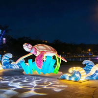 Lanterne personnalisée sur le thème des animaux marins, requin baleine, spectacle de lumière LED pour parc d'attractions en plein air