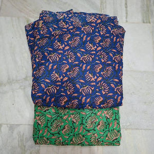 Diseño multicolor Algodón Impreso Floral Mano Bloque Impreso 100% Tela de algodón Fabricación de vestidos Tela Materia prima precio al por mayor - Product Image 1