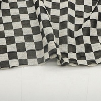 Tissu tricoté jacquard 100 % polyester teint en fil, motif damier métallique, écologique et biologique, très demandé pour les manteaux de garçons et de filles