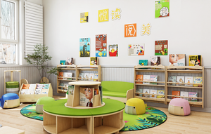 Meubles de garderie, table et chaises pour enfants, ensemble de meubles pour enfants, salle de lecture de maternelle, produits <span class=keywords><strong>en</strong></span> <span class=keywords><strong>bois</strong></span> personnalisables - Product Image 2