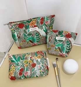 Bolsas de Aseo Bordadas con Flores, de Gran Capacidad, con Cierre, de Lona, Portátiles, para Guardar Monedas, Bolsitas de Regalo para Damas, Suministro de Fábrica - Product Image 1