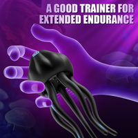 Jellyfish Glans Trainer Silicone 10 Modes de Vibration Stimulation du gland Exercice de sensibilité Masturbateur Vibrateur Jouets sexuels pour hommes