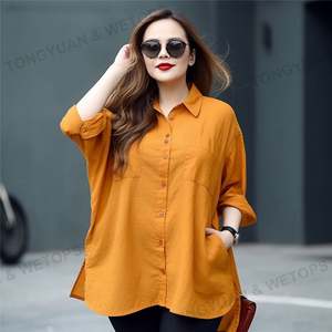 <span class=keywords><strong>Blusas</strong></span> holgadas informales <span class=keywords><strong>de</strong></span> gran tamaño para mujer, <span class=keywords><strong>blusas</strong></span> <span class=keywords><strong>de</strong></span> talla grande para primavera y otoño <span class=keywords><strong>2023</strong></span> para mujer, ropa para jóvenes - Product Image 4