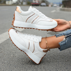Zapatillas Deportivas Blancas para <span class=keywords><strong>Mujer</strong></span>, con Cordones, Punta Redonda, Tacón de 3 cm, Zapatos Casuales de Calle - Product Image 6