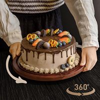 Vente en gros de support à gâteau en bois support à gâteau en acacia avec couvercle, support à gâteau rond en bois pour fête de mariage