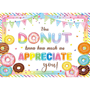 Sfondo per Ringraziamento con Donut: <span class=keywords><strong>Non</strong></span> <span class=keywords><strong>sai</strong></span> quanto ti apprezziamo - Banner per Feste di Riconoscimento del Personale - Product Image 1