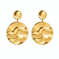 Boucles d'oreilles pendantes personnalisées en or ondulé, géométriques et tendance, pour femme, bijoux de fête