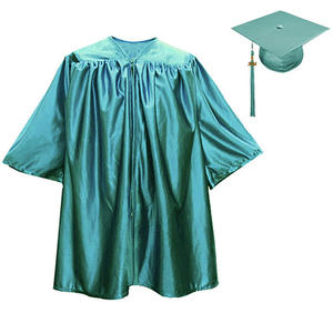 Venta al por mayor de vestidos y gorras de graduación para niños en edad preescolar verde brillante - Product Image 6