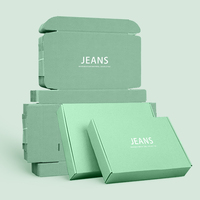 Boîte d'expédition pliante en gros Paquet de vêtements en jean vert Boîtes postales personnalisées
