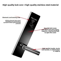Serrures à carte magnétique pour hôtels, appartements et écoles, en acier inoxydable et alliage d'aluminium, modèle à carte à glisser, fourniture directe usine