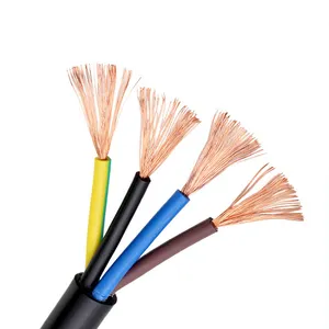 Iletken güç kablosu yüksek kaliteli bakır RVV 2x0.75mm 3x0.75mm 4x2.5mm2 4x1.5mm2 siyah PVC bakır