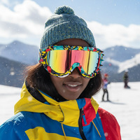 Lunettes de soleil d'hiver personnalisées avec logo, masque de snowboard surdimensionné, lunettes de ski, lunettes de neige pour hommes, lunettes de ski anti-buée cylindriques