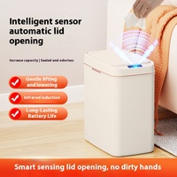 Poubelle à ouverture automatique par couvercle à capteur intelligent pour la maison Poubelle scellée pour la cuisine et la salle de bain, anti-odeur, de grande capacité