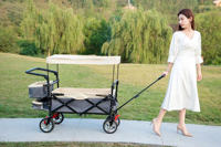 Poussette pliable à quatre roues personnalisable avec auvent supportée par l'OEM