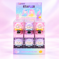 Ensemble d'agrafeuses mignonnes sirène MIAX, 12 pièces, mini agrafeuse de bureau, papeterie de dessin animé, cadeau pour l'école, le bureau et les enfants