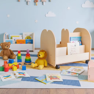 Étagère à livres pour enfants en bois, support de rangement durable et écologique de petite taille à forte capacité de charge pour les livres illustrés et le tri des jouets - Product Image 3
