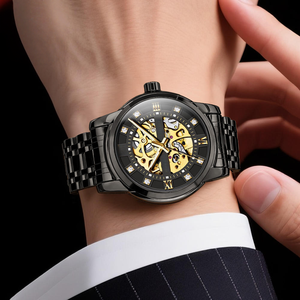 Reloj de Pulsera de Moda Casual con Correa de Acero Inoxidable, Resistente al Agua, con Diamantes, Logotipo Personalizado, Reloj Automático, Relojes Mecánicos - Product Image 4