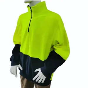 Custom Women Men Safety Fleece Moisture Wicking T Shirt Lightweight Sweatshirt Safety Work Full Zip up Hoodie Jacket