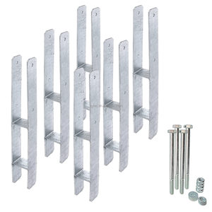 Ensemble de supports de poteaux en H en acier de 5mm, <span class=keywords><strong>plaque</strong></span> de base, manchon d'ancrage au sol, support de clôture - Product Image 4