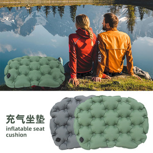 Coussin gonflable d'extérieur rectangulaire vert-gris, résistant à l'humidité, portable, pour le camping, épais, pliable, pour le bureau - Product Image 5