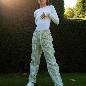 Pantalones vaqueros de señora Fabricante de pantalones vaqueros holgados personalizados para mujer Venta al por mayor de vaqueros pesados Famme - Product Image 2