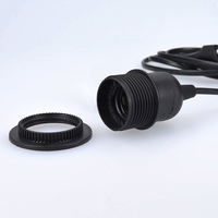 E27 Base Cordon D'alimentation Câble Suspendu Dents Complètes UE Vis Anneau Pendentif Luminaire Lampe Ampoule Prise Cordons Adaptateur Avec Interrupteur