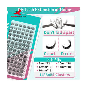 Kit de Pestañas Segmentadas DIY de Bajo Precio para Compras Mixtas, Extensiones de Pestañas Sintéticas Hechas a Mano con Etiqueta Privada - Product Image 2