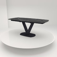 Ensemble de table à manger extensible en céramique de haute qualité - 4 chaises rembourrées pour les petits et grands espaces