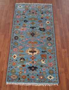 Oushak พรมสไตล์ตะวันออกทำด้วยมือผ้าฝ้ายขนสัตว์ตุรกีย้อมสีผักขนาด8x10 - Product Image 5