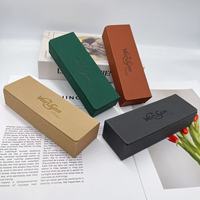 Étui à lunettes en cuir PU tendance, logo personnalisé, portable, fait main, magnétique, étui à lunettes élargi, modèle d'emballage pour lunettes