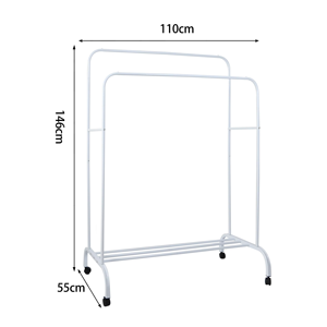Perchero metálico portátil de pie con doble barra desmontable, gran capacidad, ecológico, ideal para zonas montañosas - Product Image 2