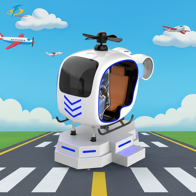 Hot Sale 9D VR Plane Game Simulator Indoor/Outdoor Virtual Reality Helicopter Flight Gear Durable Metal & Fiberglass Material