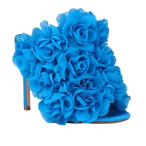 Summer Women Full Flower High Heels Floral Peep Toe Stiletto Sandals Custom Colors Dress on Mules Shoes - Product Image 4