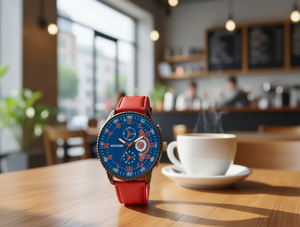 Reloj Cronógrafo para Hombre Hyf A219, Caja de Acero Inoxidable, Correa de Cuero, Colores Mixtos, Redondo, Moderno e Inteligente - Product Image 2