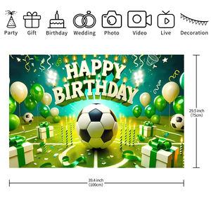 Pancarta de <span class=keywords><strong>Feliz</strong></span> Cumpleaños con Temática de Fútbol <span class=keywords><strong>para</strong></span> Niños, <span class=keywords><strong>Adolescentes</strong></span>, Decoración de Fiesta Deportiva Grande, Telones de Fondo <span class=keywords><strong>para</strong></span> Cumpleaños - Product Image 4