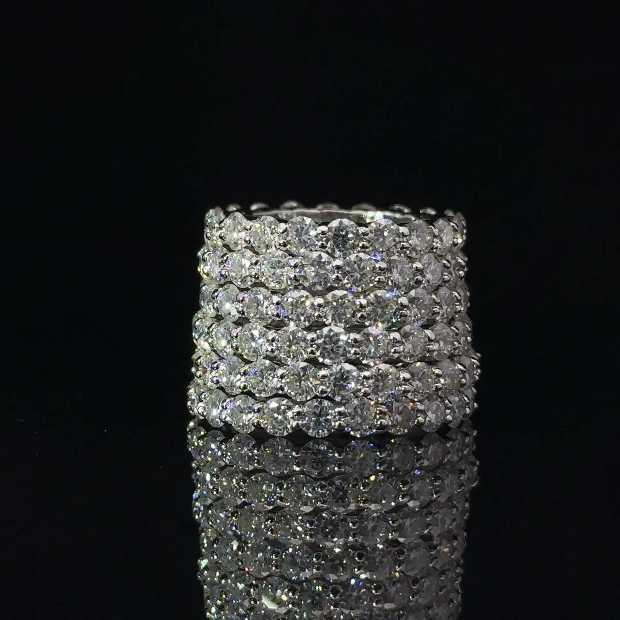 Женское кольцо с бриллиантами, 18 карат, 14 карат, 3 мм, 925