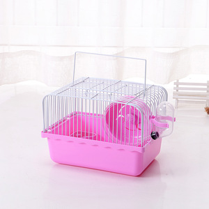 Cage à hamster portable en gros avec poignée, petit habitat de jardin pour hamster syrien, base respirante en fil métallique et plastique - Product Image 1
