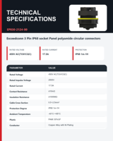 Connecteur LED femelle 3 broches 17,5A 450V AC EP030-2124-00 IP68 pour éclairage paysager