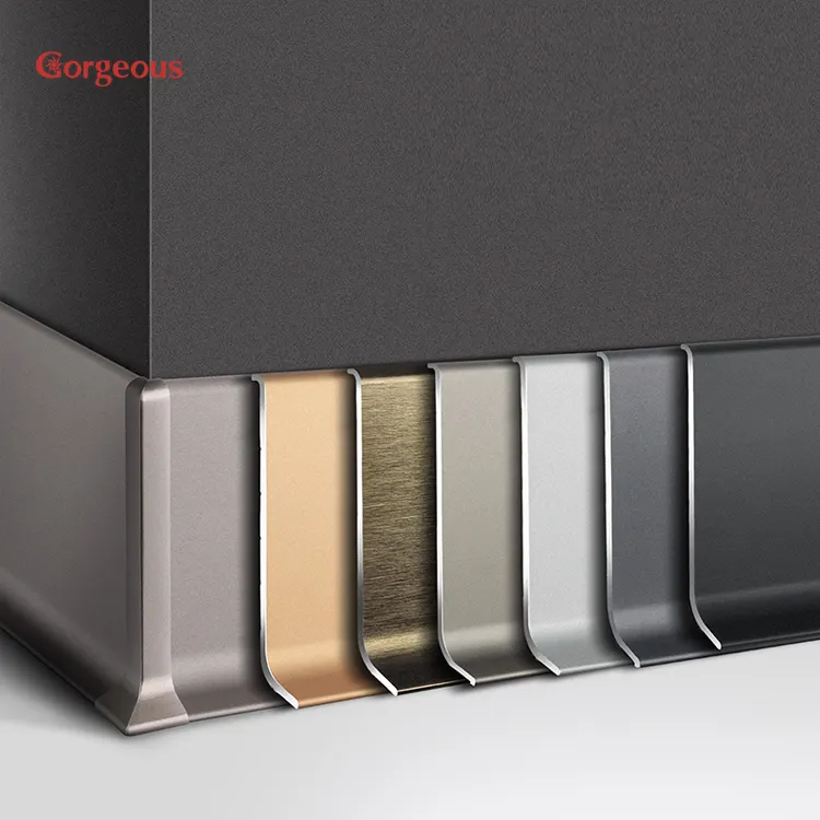 Металлический декоративный алюминиевый профиль, молдинг, защита стен, угловой гибкий плинтус, линия, черный алюминиевый пол, плинтус