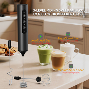 เครื่องตีฟองนม 3 ระดับความเร็ว 3 หัวตี ชาร์จผ่าน USB ใช้ได้กับกาแฟ นม สำหรับสำนักงาน/ห้องครัว/การเดินทาง/ตั้งแคมป์ - Product Image 2
