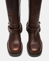 Bottes en cuir PU à hauteur de genou avec talons carrés, élégantes et confortables, longues pour femmes