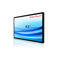 Monitor de Pantalla Táctil Capacitiva Antivandálica de 43 Pulgadas FHD UHD 1080P, Monitor de Computadora Táctil LCD Multi-IPS de Marco Abierto Industrial para